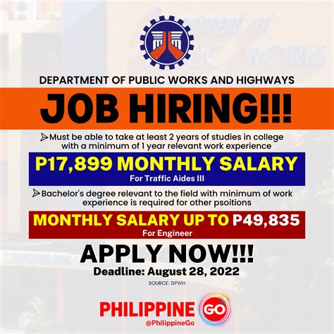 Dpwh Engineer Jobs in Philippines .